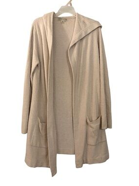 Barefoot Dreams CozyChic Lite Hooded Cardigan – Taupe (Women’s Medium)